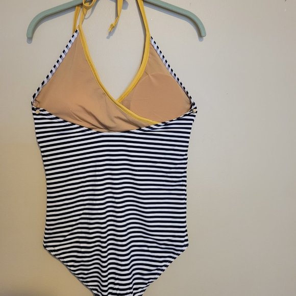 DOWNEAST BLUE/YELLOW STRIPED SWIMSUIT - Picture 2 of 2